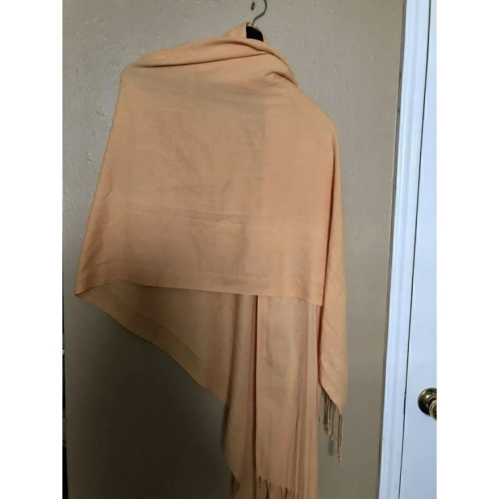 Pashmina Original 90% Cashmere 10% Silk Orange Color Scarf Feels Amazing